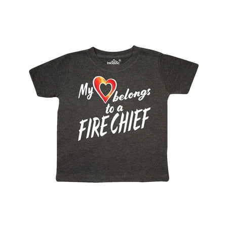 

Inktastic My Heart Belongs to a Fire Chief with Red Heart Gift Toddler Boy or Toddler Girl T-Shirt