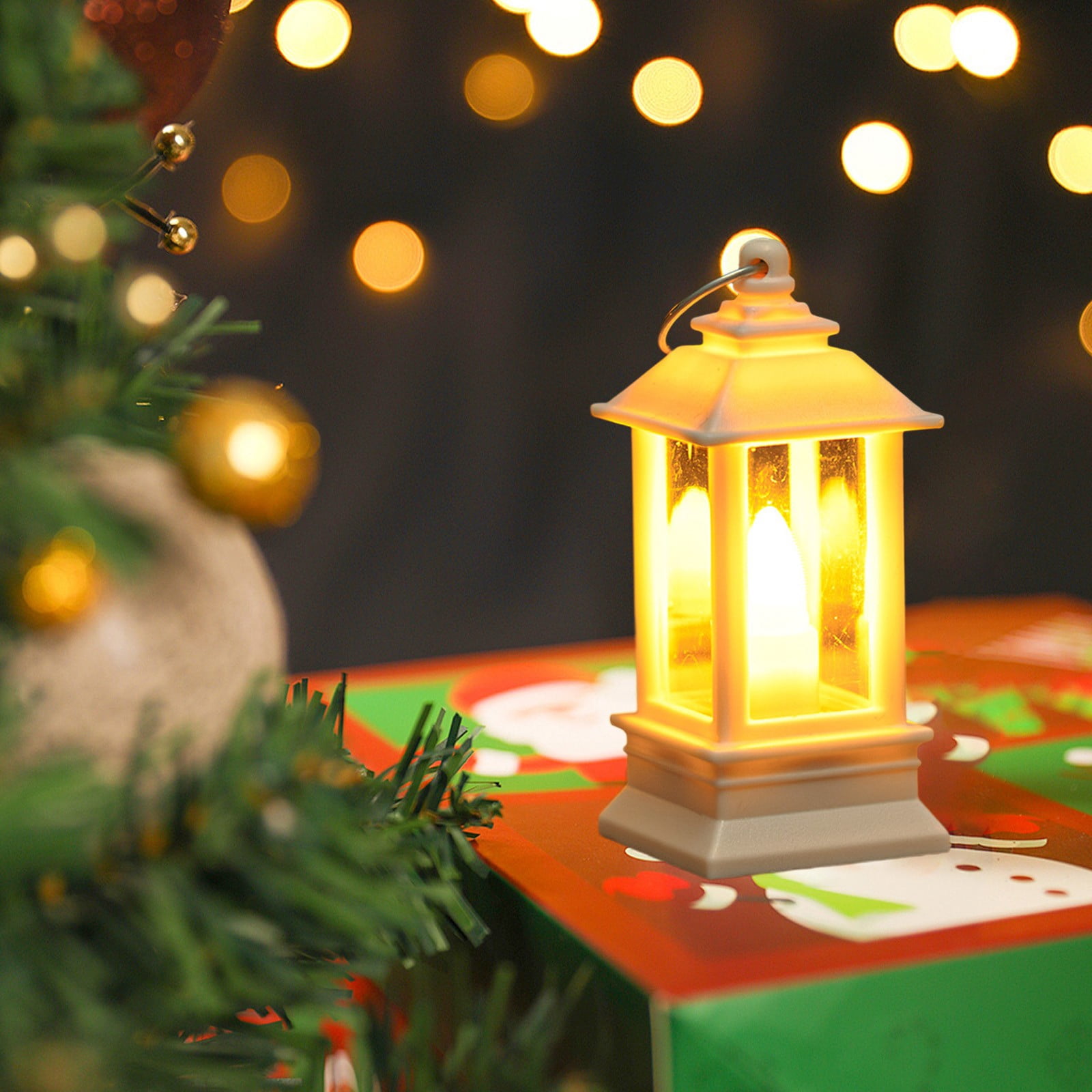 Nilvkv Christmas Lights, 2PC Christmas Lamp Electronic Candle Ambient Light Oil Lamp Candle Night Light(2.56x1.18x1.18in), Christmas Decorations