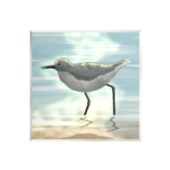 Stupell Industries Sandpiper Standing Coastal Ocean Tide Graphic Art Unframed Art Print Wall Art, Design by Marcus Prime