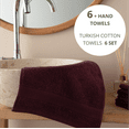 thumbnail image 3 of HOME ESSENTIALS 100% Cotton Luxury Hand Towels for Bathroom 12"x12", 600 GSM Soft Travel Face Towel Set of 6, Quick Dry Gym Towel, Hotel Bathroom Essentials, Super Absorbent Turkish Towel, Purple, 3 of 6