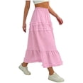 thumbnail image 4 of NAISIBABY Girls Maxi Skirt Size 7, High Waisted Tiered Flared Plaid Summer Party Dance Flowy Skirt (5-15T), 4 of 8