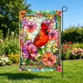 thumbnail image 3 of Colored Glass Bird Printed 28x40 Inch Double Courtyard Holiday Season Layout, 3 of 5