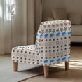 thumbnail image 5 of HELLHERO Blue Brown Elephant Armless Accent Chair Protector, Stretch Elastic Bottom Comfortable Washable Armless Accent Chair Cover for Living Room Home, 5 of 8