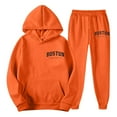 thumbnail image 3 of Hooded Athletic Tracksuit Jogging Suit Set Men's Hooded Sweatshirt 2 Pieces Set Tracksuit Long Sleeve Activewear Casual Athletic Jogging Clothes (Orange, L), 3 of 4