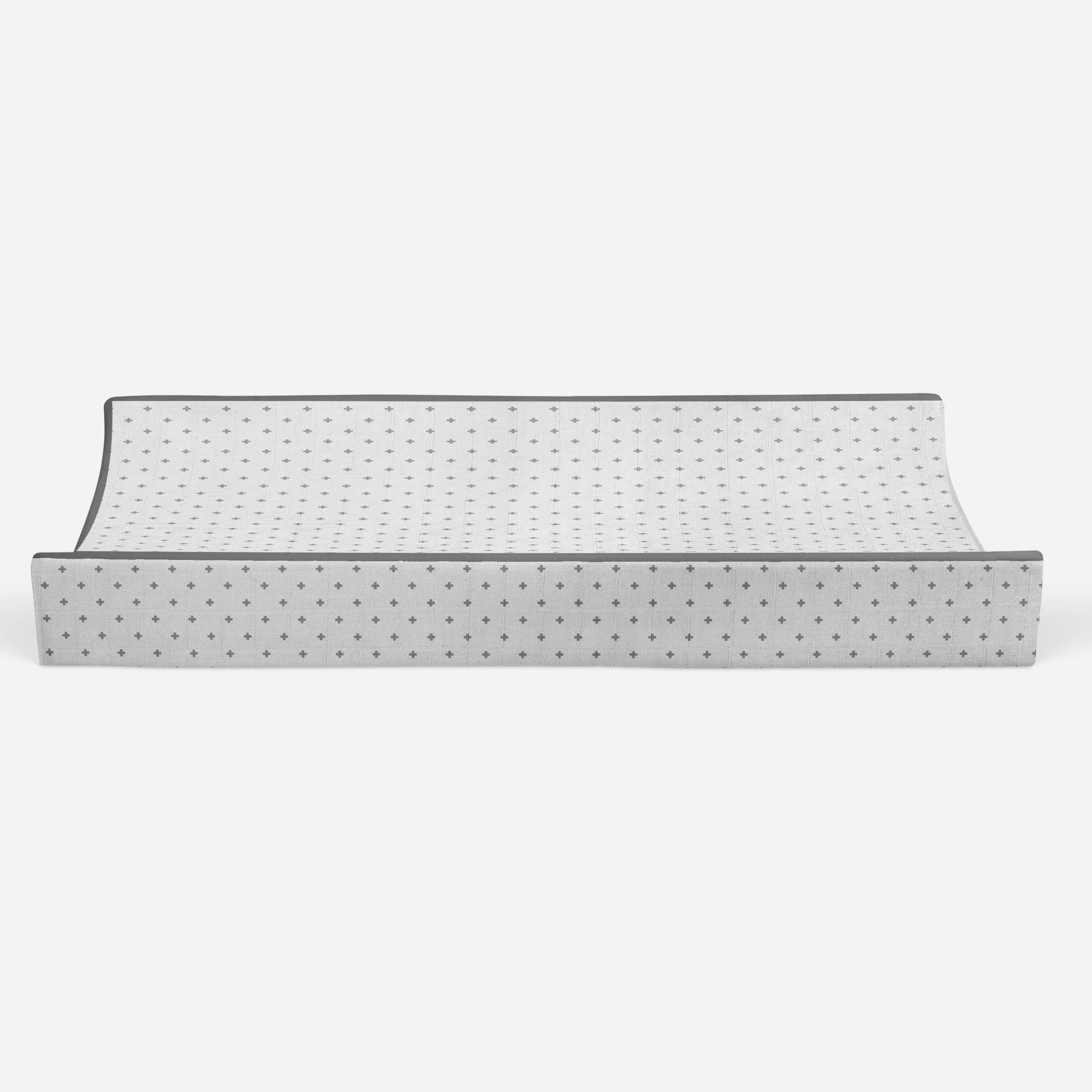 Plus Jacks Gray Quilted Muslin Changing Pad Cover