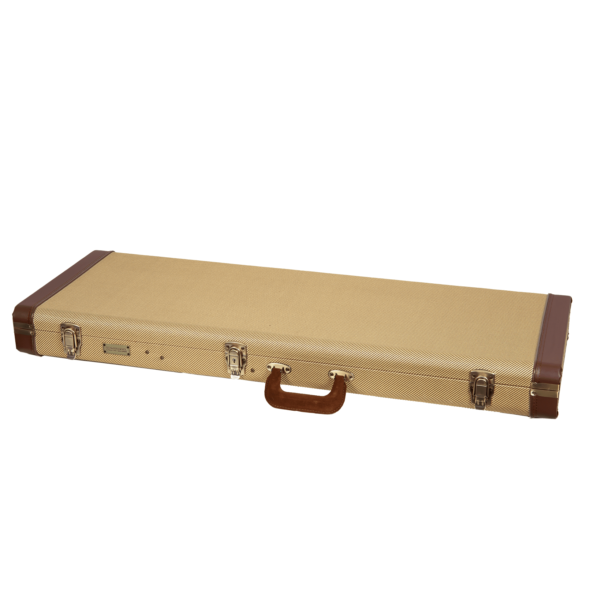Crossrock Master Series - Wooden Telecaster&Stratocaster Electric Guitar Case - Security Lock, Genuine Leather Handle, Reinforced Hardware, Metal Feet, Large Storage Space- Fabric Tweed