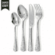 thumbnail image 1 of Juego de Cubiertos Florales de 24 Pzas para 6 Utensilios de Acero Inoxidable Incluyendo Tenedor Cuchara y Cuchillo Espejo Pulido para Hogar Restaurante Apto para Lavavajillas, 1 of 11