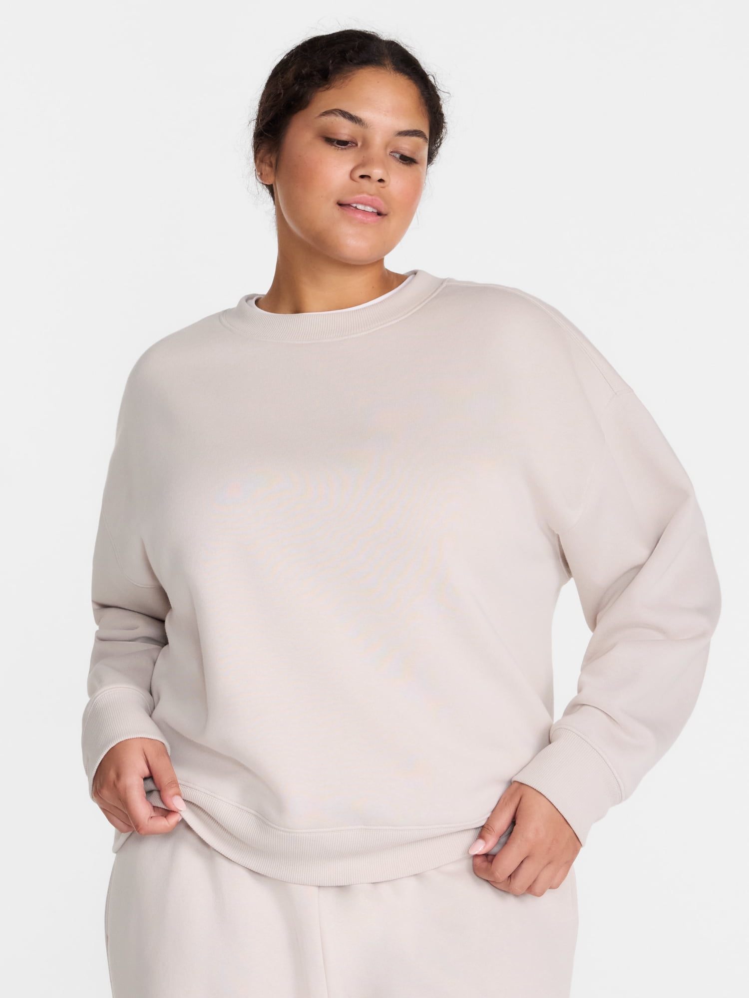 Athletic Works Women's and Women's Plus Fleece Sweatshirt with Long Sleeves, Sizes XS-4X