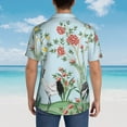 thumbnail image 6 of Easygdp Chinoiserie Floral Palm Tree Men's Hawaiian Shirts Print Lapel Short Sleeve for Beach, vacation, party, casual occasions - Small, 6 of 9