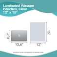 thumbnail image 3 of Clear Laminated Vacuum Pouches, 3 Mil Poly-Nylon, 500 Count, 12 x 15 in, 3 of 5