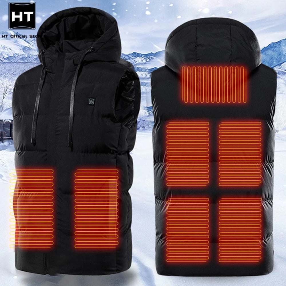 Womdee Electric Heated Vest No Battery Washable USB Powered Soft Heated Waistcoat with 3 Adjustable Heating Modes Unisex USB Heated Warmer Jacket for Skiing Fishing Hiking Camping