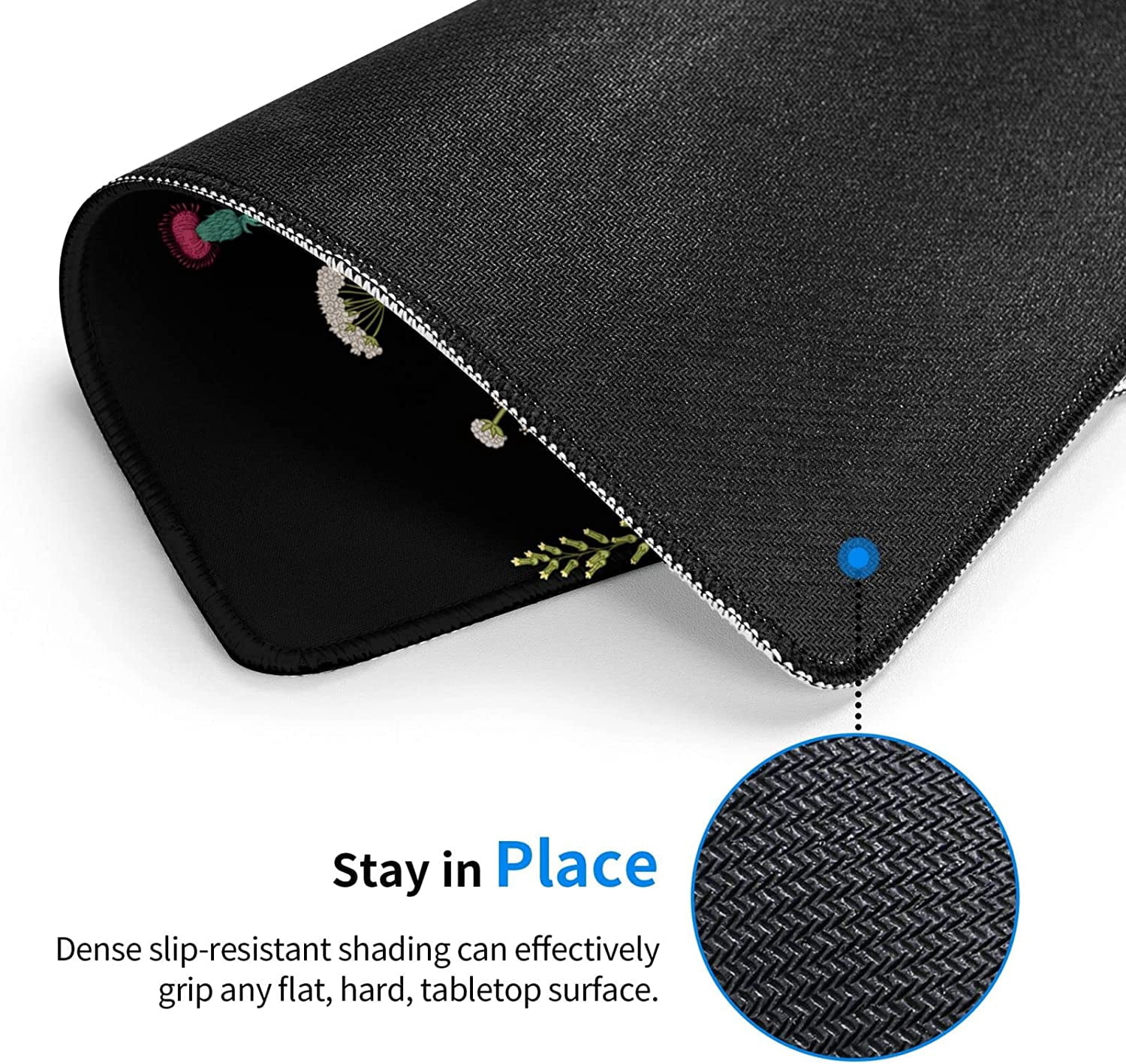 Garden Flowers Mouse Pad,Small Mouse Pad with Stitched Edge for Gaming, Mouse Mat Square Waterproof Mouse Pad Non Slip Rubber Base Landscape Mousepads for Office Laptop, 10"X8" Inch