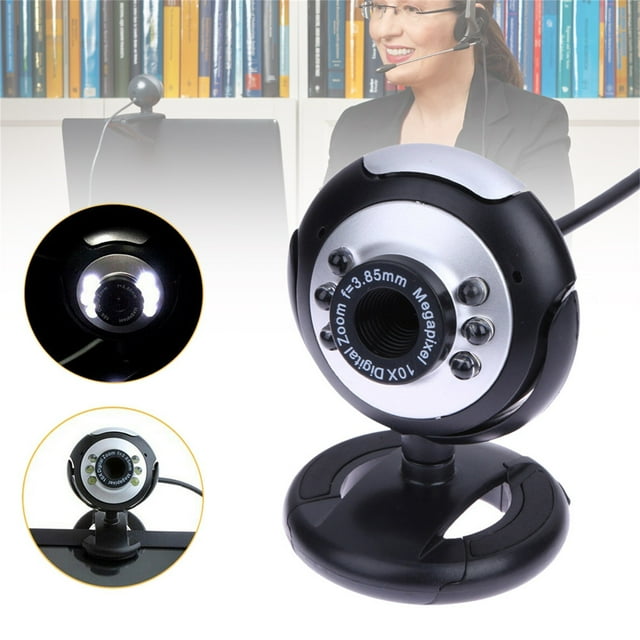 High-definition Video Webcam Webcam USB 2.0 Digital Camera with Built-in Sound Microphone for Laptop Computer-with Light Bulb