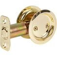 thumbnail image 2 of Stone Harbor Hardware Round Pocket Door Lock, Passage Function, 2-3/4" Backset, Polished Brass, 2 of 3