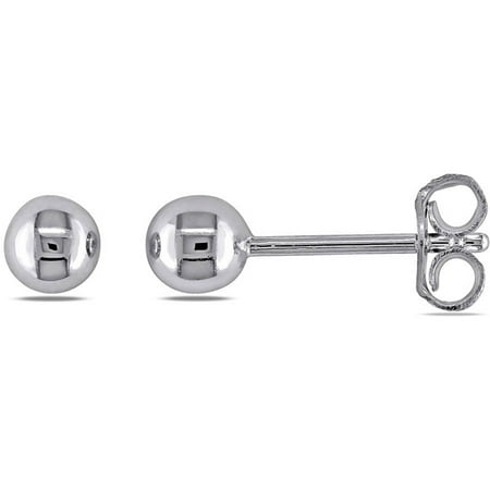 Cutie Pie 18kt White Gold Children's Ball Stud Earrings