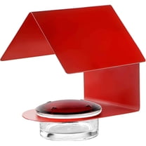 Mosaic Birds Recycled Glass & Metal Humming Bird Feeders for Outdoors - Hanging Bird House for Lawn Decor - Red