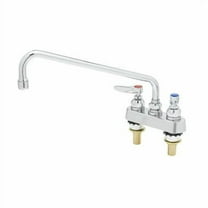 T&S Brass - Workboard Faucet, Deck Mount, 4'' Centers, 12'' Swing Nozzle, Lever Handles, 2'' Shank