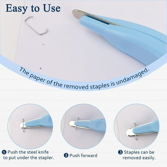 Magnetic Staple Remover Tool, Professional Staple Remover Stick, Efficient Staple Puller Remover for Classroom, Office and Home, Light Blue