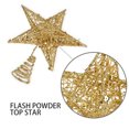 thumbnail image 4 of Estrella superior del árbol decoración de hierro forjado estrella de cinco puntas lentejuelas tridimensional estrella de cinco puntas suministros de decoración navideña 15 CM [dorado], 4 of 10