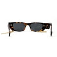 thumbnail image 2 of Rhinestone Tassel Jewel Chain Mod Rectangle Sunglasses Tortoise Black, 2 of 4