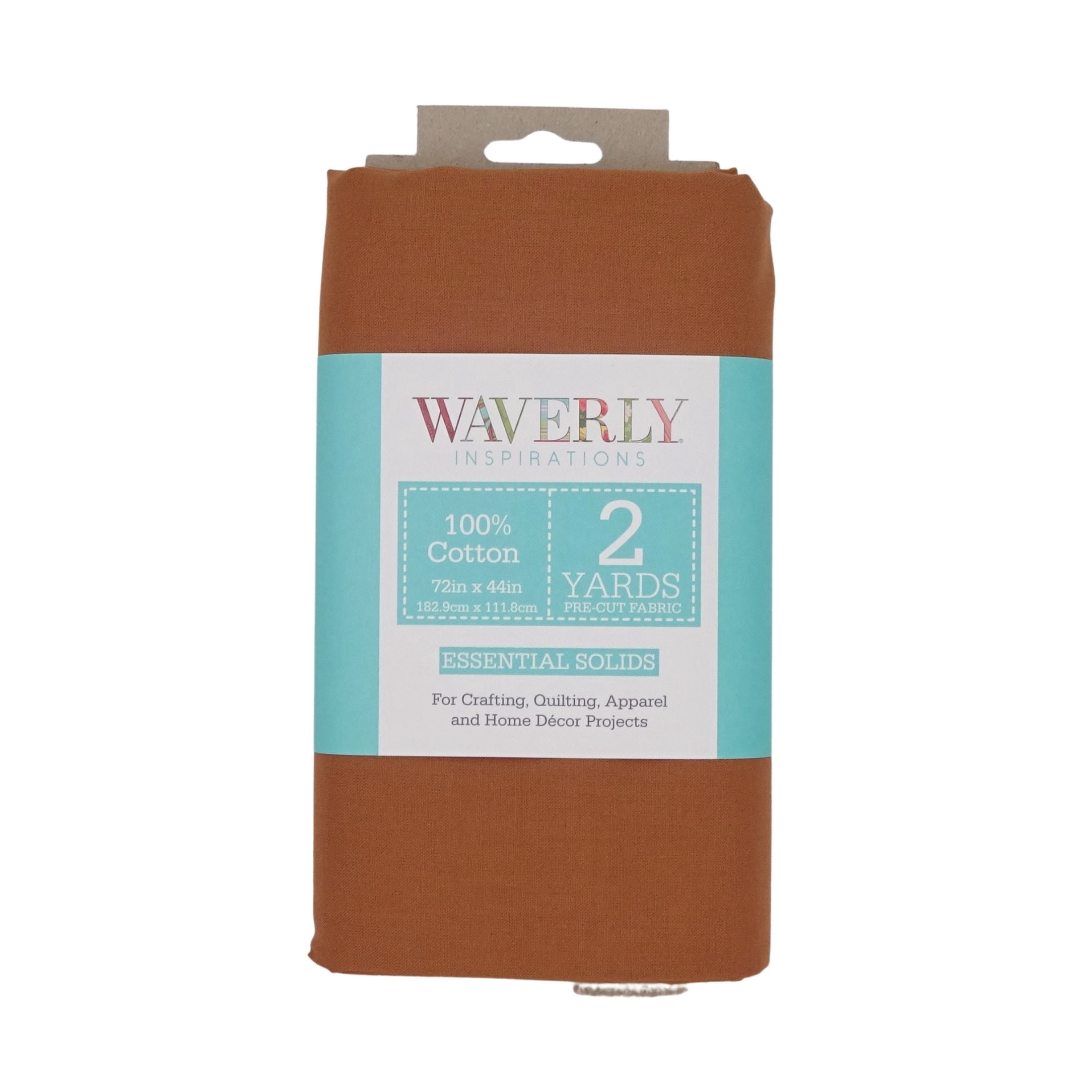 (2 pack) Waverly Inspirations Solid Sewing & Craft Fabric, 100% Cotton, Hazelnut, 2 Yard Precut, 44 in Wide