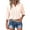 Pink plus size summer blouse a1, variant on Women Plus Size Summer Blouse 3/4 Sleeve Button Down Collared Casual Shirt Solid Basic Top for Vacation Office, Pink M