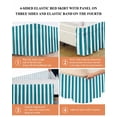 thumbnail image 6 of Teal Striped Bed Skirt Queen Size, Simple Art Vertical Stripe Farmhouse Wrap Around Bed Skirting with Adjustable Elastic Strap, Dust Ruffle Pleated Bedskirts 16 Inch Drop for Bedroom Queen Beds, 6 of 9