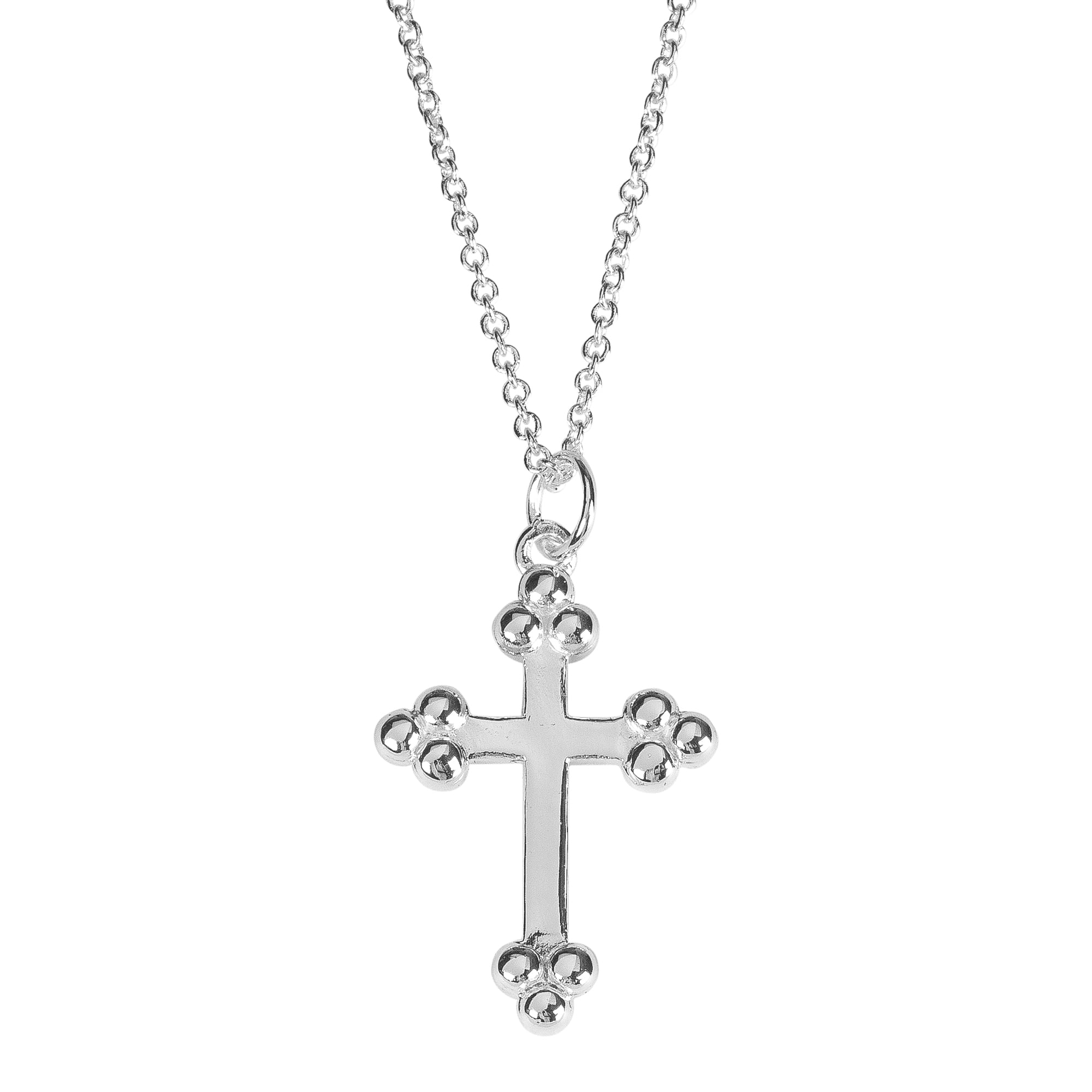 Dicksons Budded Cross Pendant Women's 18 Inch Silver Plated Everyday ...