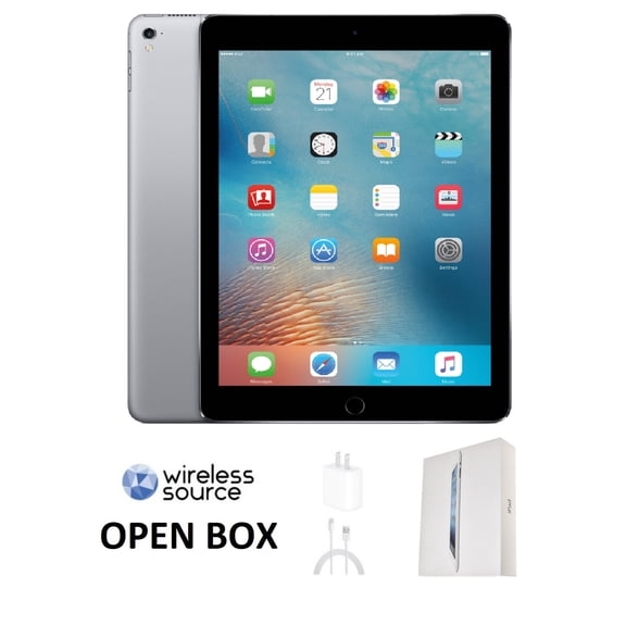 Open Box Apple A9 9.7” 2048 x 1536 Touchscreen Tablet, 128GB, iOS, Wi-Fi, Space Gray