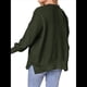 thumbnail image 3 of Suéteres de Murciélago Extragrandes para Mujer, Conjuntos de Otoño 2025, Suéteres de Cuello Redondo de Punto con Abertura Lateral, Tops de Moda. Verde M, 3 of 9