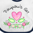 thumbnail image 4 of Inktastic Pawpaw's Girl Heart Flowers Girls Baby Bib, 4 of 4