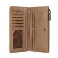 thumbnail image 4 of Wrangler Minimalist Wallet Credit Card Wallet for Women with Smooth Zippers, Khaki, 4 of 6