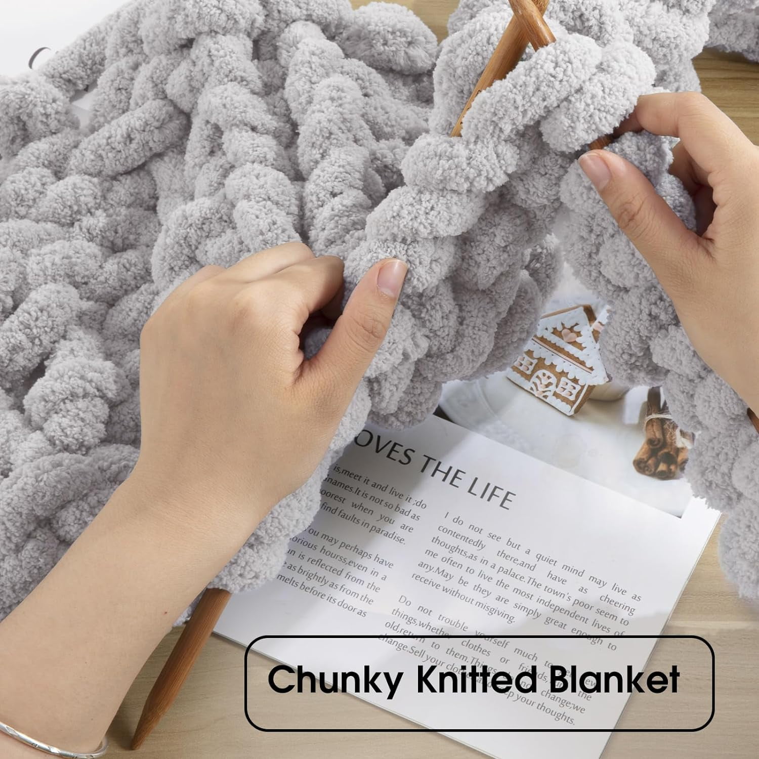 6 Pack/ 8 Pack Chunky Chenille Yarn for Crocheting, Bulky Thick Fluffy Yarn for Knitting, Bulky Chunky Yarn for Hand Knitting Blanket, Super Soft Plush Yarn (27yds Each Skein)