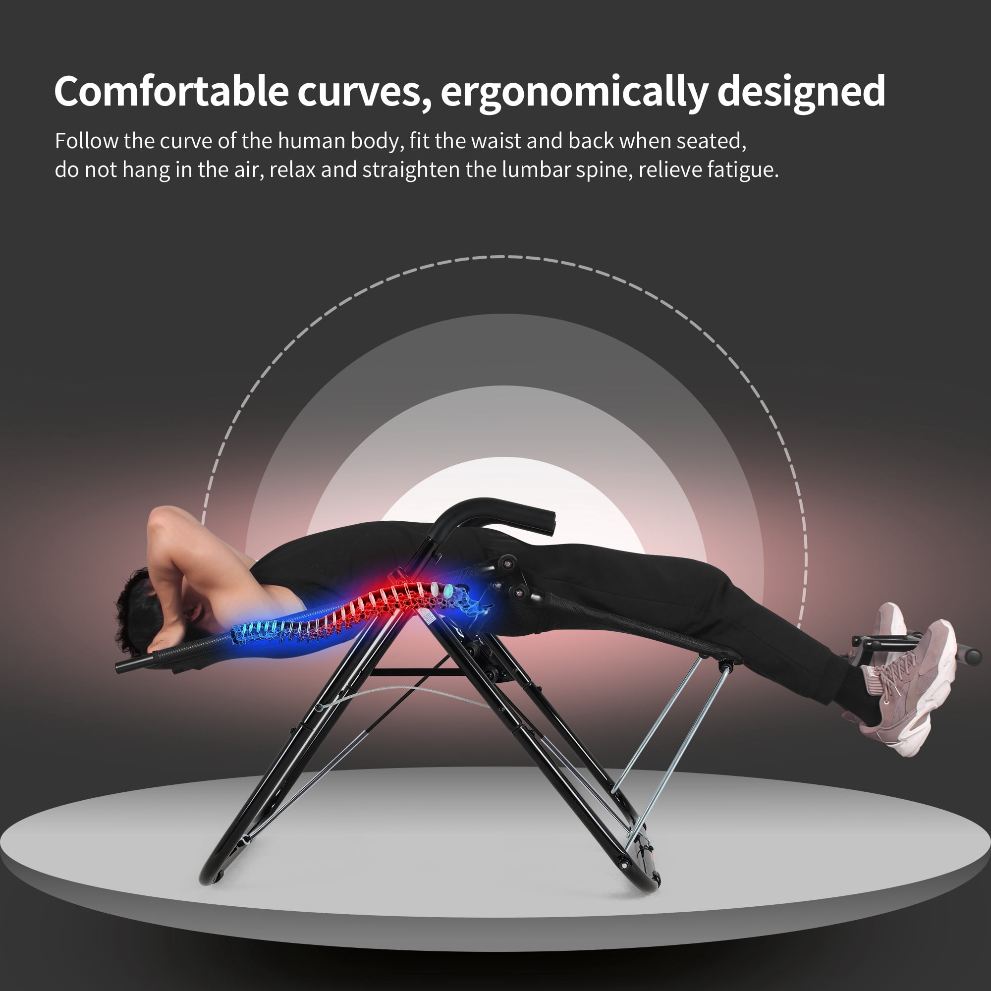 Leikefitness Ab Exercise Chair Core Strengthening Lightweight Foldable Sport Abdominal Exerciser Strength Training Equipment (Black)