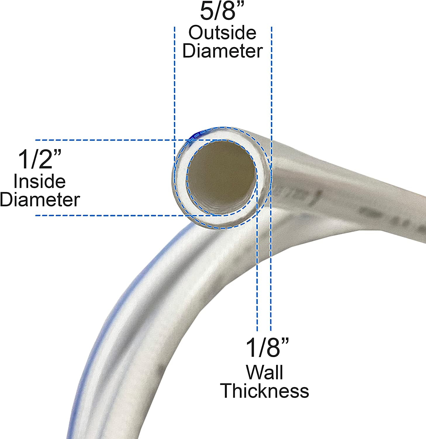 1/2" Heavy Duty Braided PVC Tubing Reinforced Hose, Non-Toxic for RV Pressurized Hot Water Line (500 Feet)