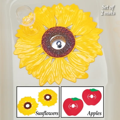 Decorative Kitchen Sink Mats Set 2 Pc Sunflower Walmart Com Walmart Com