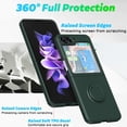 thumbnail image 2 of for Samsung Galaxy Z Flip5 5G 2023 Case,Slim Liquid Silicone Couple Ring Kickstand Soft Anti-Scratch Microfiber Lining Protection Bumper Case for Galaxy Z Flip5 (Army Green), 2 of 16
