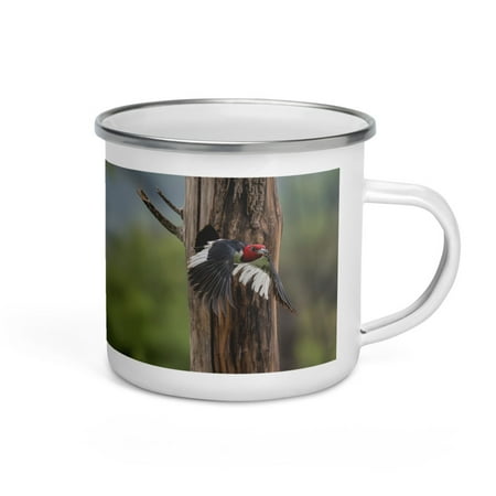 

Red Headed Woodpecker in flight - Enamel Mug