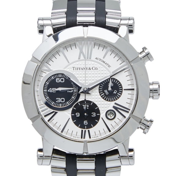 Pre-Owned Tiffany & Co. Atlas Automatic Watch, Silver Dial, Stainless Steel, Rubber,... (Good)
