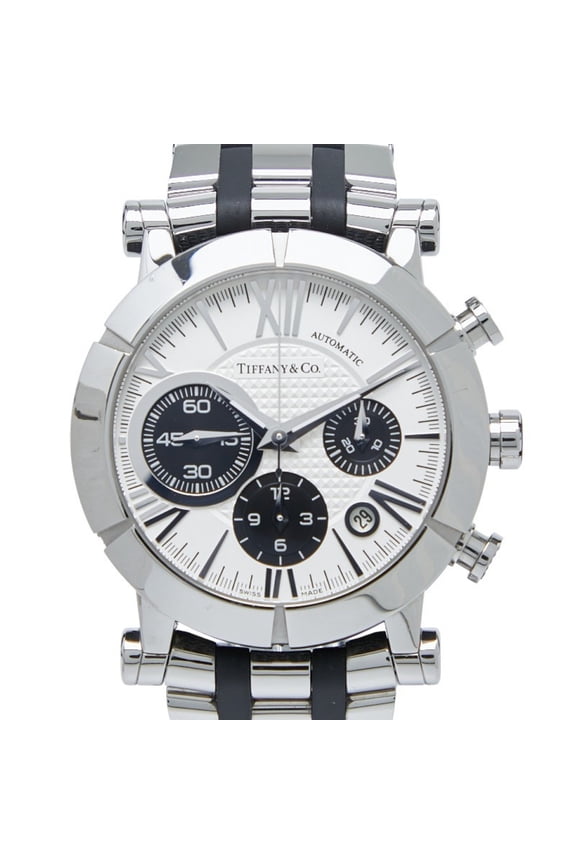Pre-Owned Tiffany & Co. Atlas Automatic Watch, Silver Dial, Stainless Steel, Rubber,... (Good)