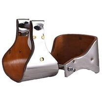 Showman Polished Stainless Steel Covered Wood Stirrups w/ 5" Tread