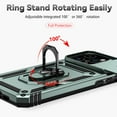 thumbnail image 2 of for iPhone 13 Pro Max Case Heavy Duty Military Grade Protection,Camera Lens Slide Protection & 360°Rotate Magnetic Car Mount Holder Kickstand Rugged Shockproof Drop Hard Shell,Darkgreen, 2 of 8