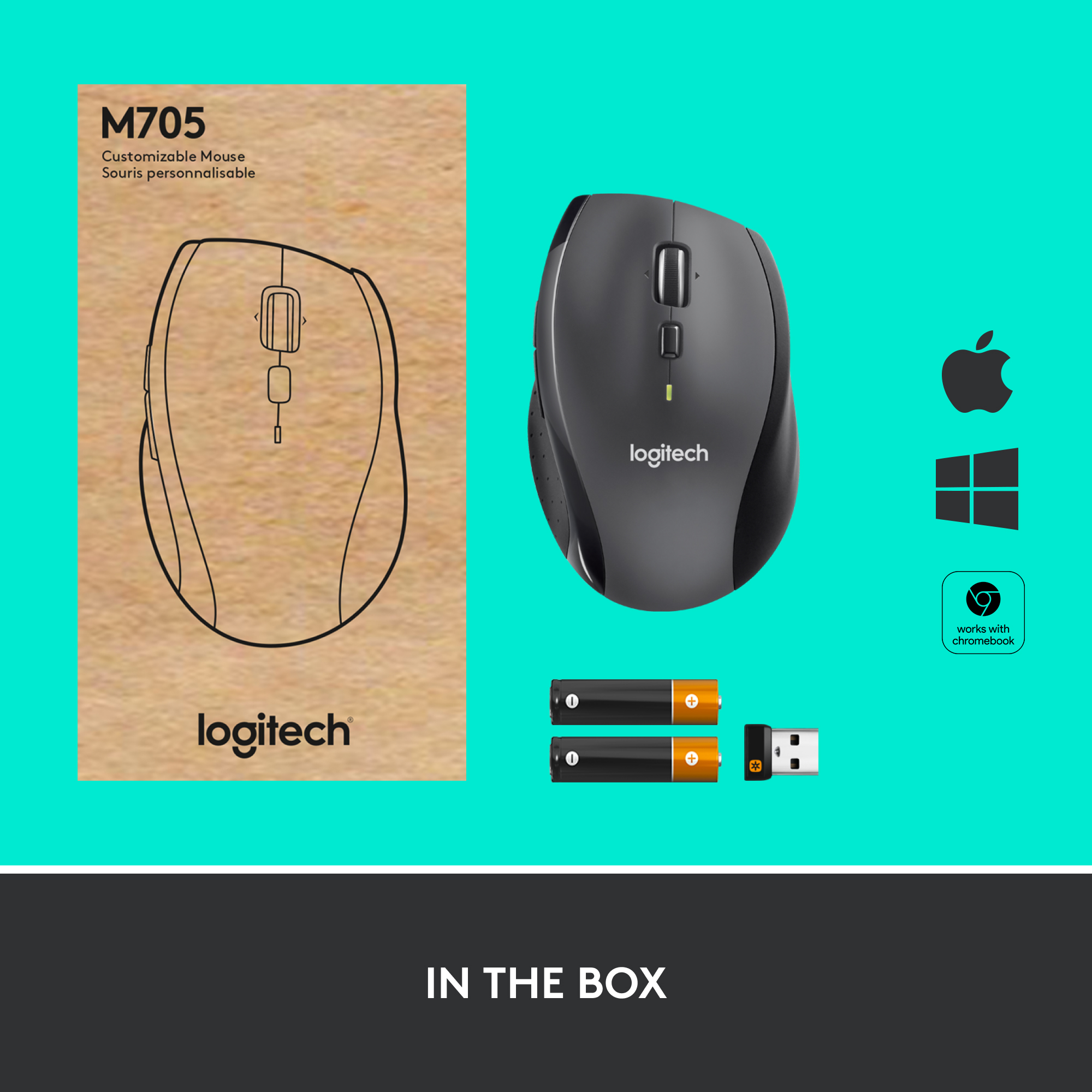 Logitech M705 Marathon Wireless Mouse, Black photo 7