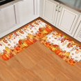 thumbnail image 3 of Fall Pumpkins Kitchen Mat Set 2 Pcs, Thanksgiving Orange Yellow Non Slip Kitchen Rugs and Mats, Red Maple Leaves Washable Kitchen Runner Rug Sets for Hallway Laundry Decor, 17"x30"+17"x47", 3 of 6