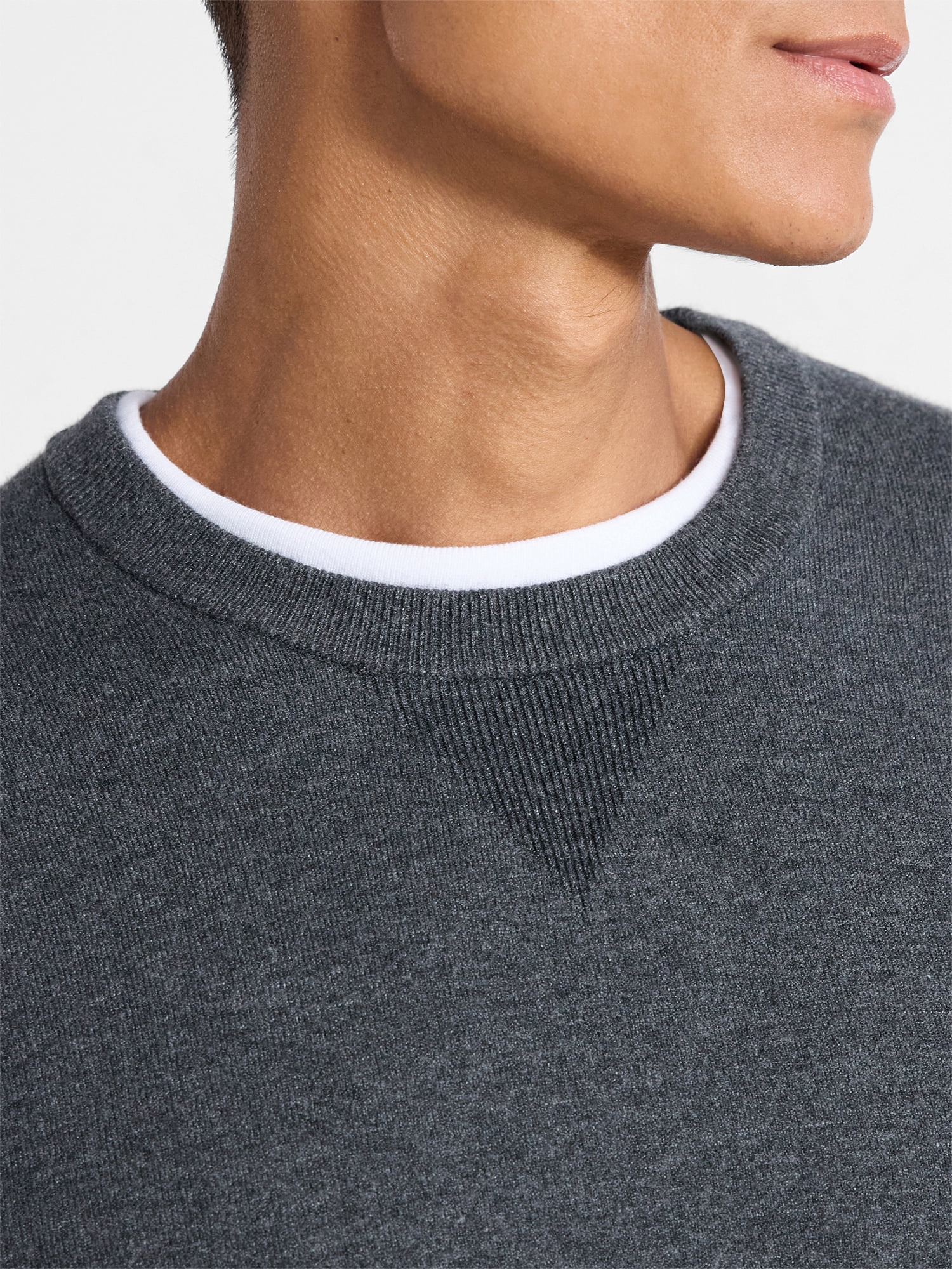 Free Assembly Men's Cozy Yarn Everyday Crewneck Sweater with Long Sleeves, Size XS-3XL