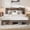 Dark Gray, variant on CARZZI LIFE Full Wood Platform Bed Frame with Storage Headboard, Brown Rustic Bedframe with LED Light and Charging Station, Metal Slats Support, Noise Free, No Box Spring Needed (Black, Full)