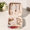 thumbnail image 6 of Cupid Travel Portable Square Display Case Decorative Box Jewelry Stand Earring Holder for Girls and Women: Stores Rings, Earrings, Necklaces, Bracelets, and More, 6 of 6