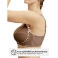 thumbnail image 2 of Supportive bras for women large bust full coverage plus size push up bras for women underwire bra for large breasted womens plus size minimizer bra lift up full support Coffee Brown 46C 46 C, 2 of 6
