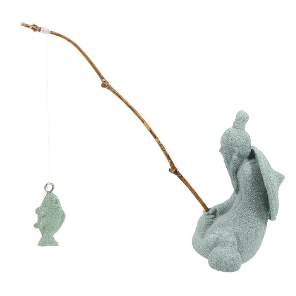 Ornaments Fish Tank Decor Fisherman Figure Small Fisherman Craft Bonsai Landscape Mini Fisherman Figurine Office