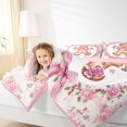 thumbnail image 4 of Homewish Pink Bow Tie Ribbon Full Size Comforter Sets,Romantic Rose Flower Bedding Comforter Set,Christmas Gingerbread Man Bedding Sets For Girls Teens,Breathable Home Decor Reversible,3pcs, 4 of 8